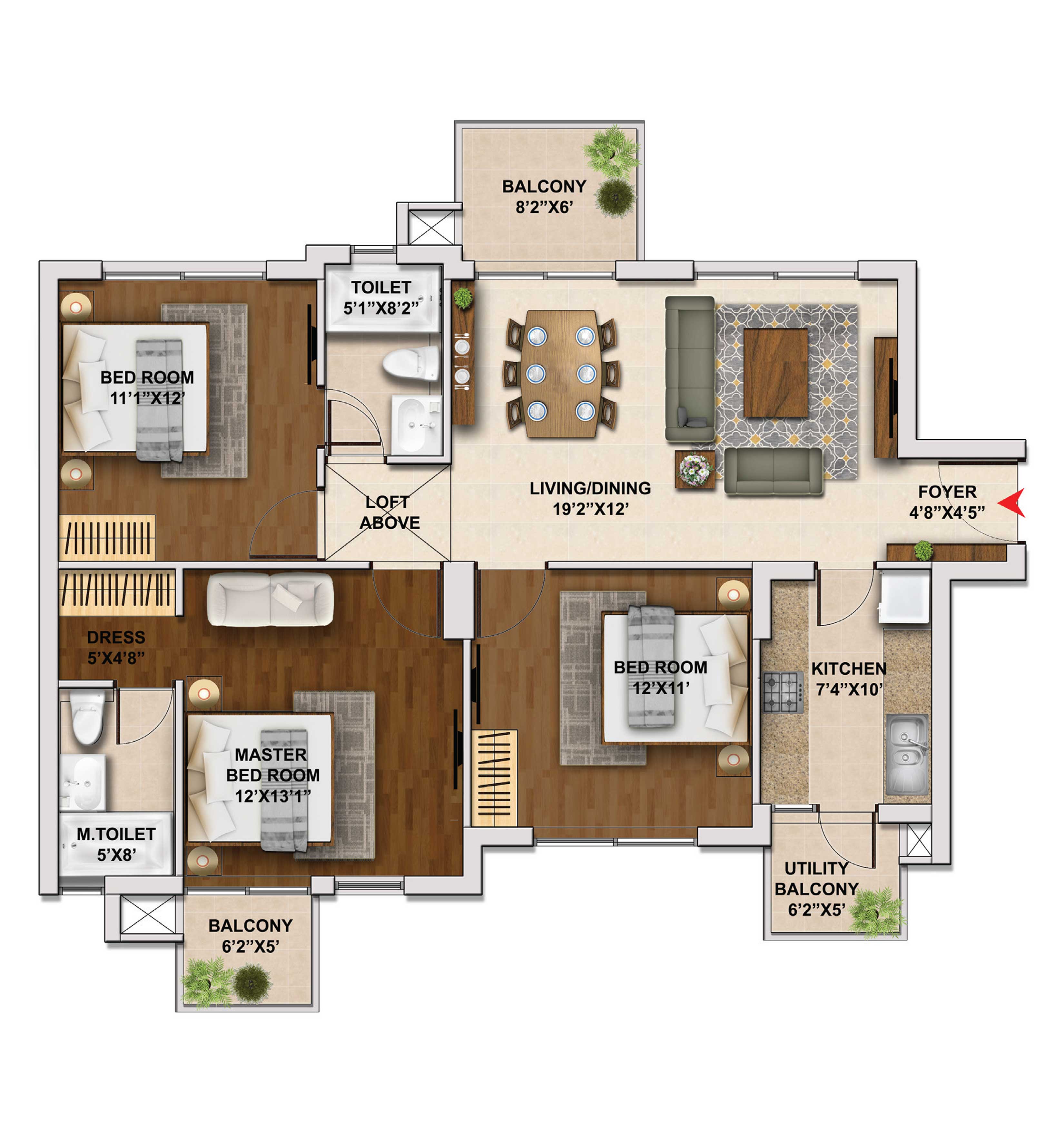 Hero Homes 3 BHK with 1389 Super Area