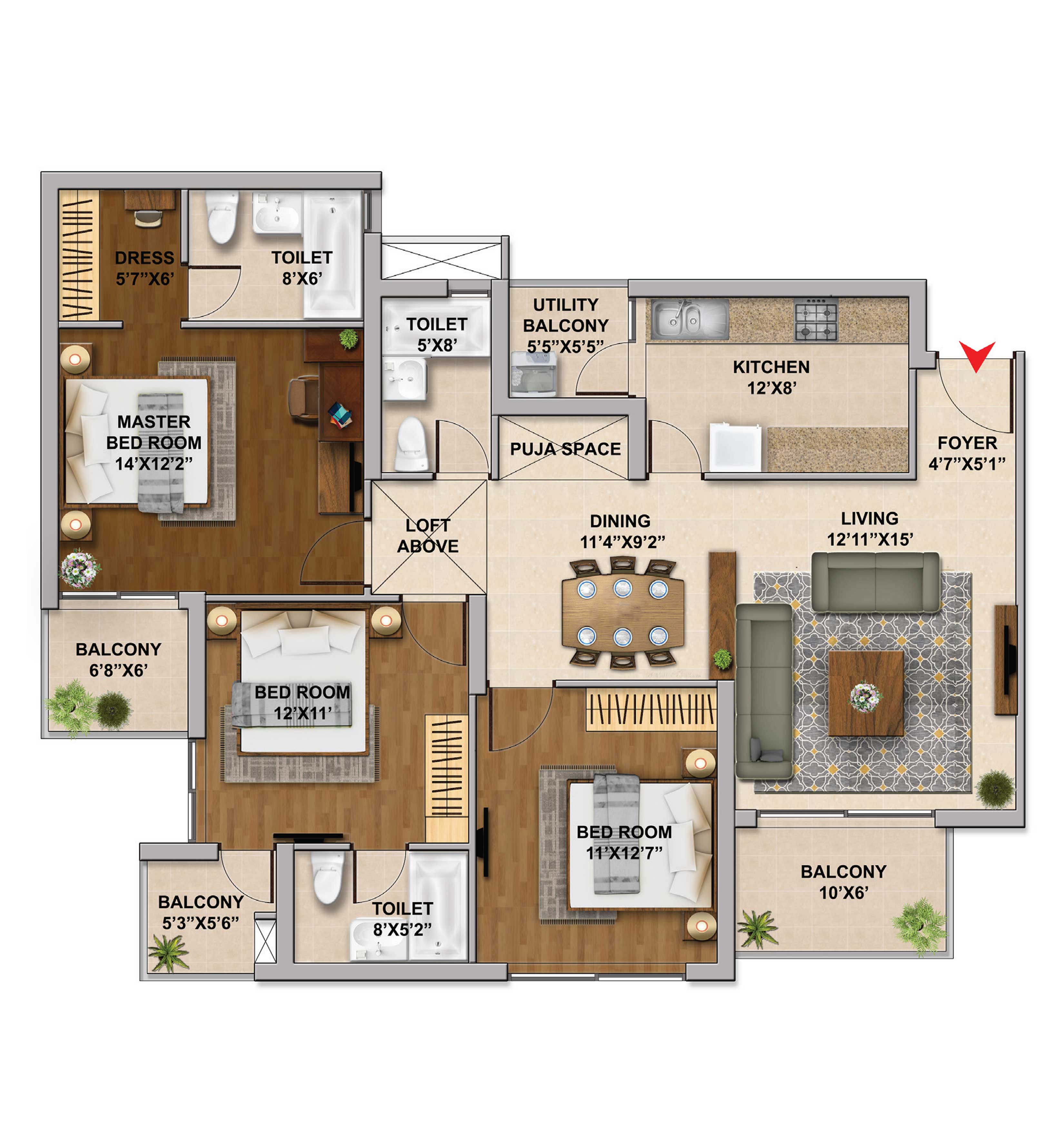 Hero Homes 3 BHK with 1689 Super Area